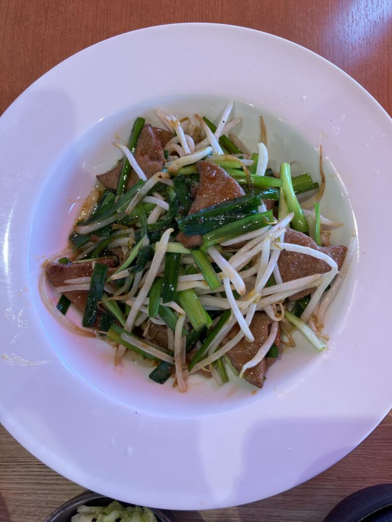 道の駅多古(キッチンTAKO)、レバニラ定食