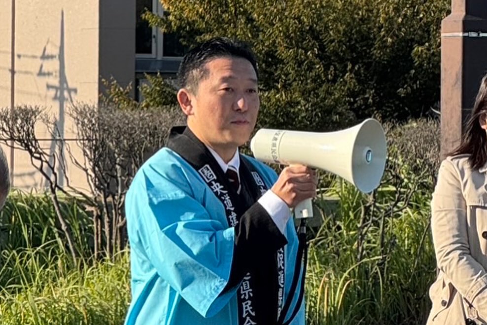 圏央道早期開通駅頭キャンペーン、成田駅にて